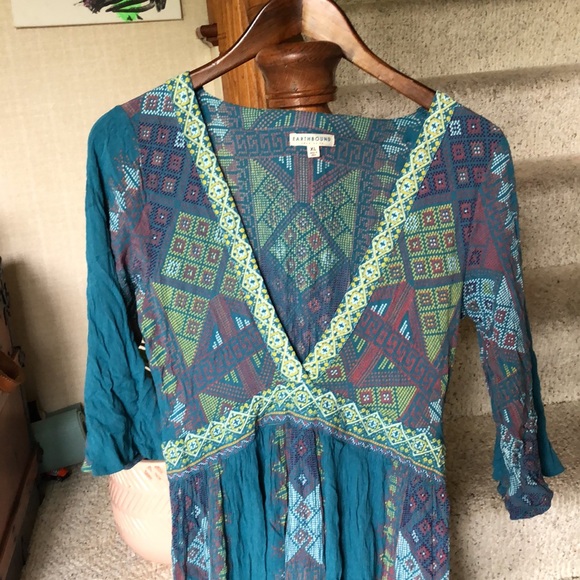 Earthbound Boho Geometric Maxi Dress - Picture 4 of 13